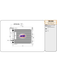 AHE 109004 - Radiatore, Raffreddamento motore