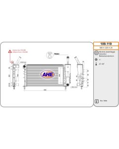 AHE 109119 - Radiatore, Raffreddamento motore