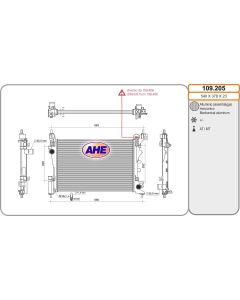 AHE 109205 - Radiatore, Raffreddamento motore