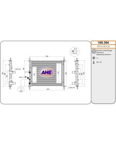 AHE 109394 - Radiatore, Raffreddamento motore