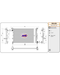 AHE 109424 - Radiatore, Raffreddamento motore