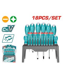 TOTAL UTENSILI THT250618 - Set Cacciaviti Professionali da 18 pezzi - 