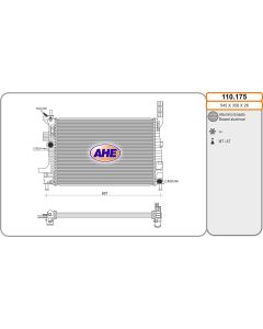 AHE 110175 - Radiatore, Raffreddamento motore