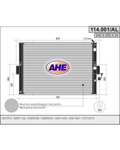 AHE 114001AL - Radiatore, Raffreddamento motore