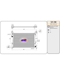AHE 121160 - Radiatore, Raffreddamento motore