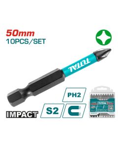 TOTAL UTENSILI TACIM16PH223 - 10 Punte Avvitatore a Impulsi PH2 50mm - Industrial - 