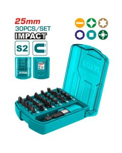 TOTAL UTENSILI TACSD18306 - Set da 30 Punte per Avvitatore a Impulsi - 