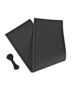 PILOT - Premium, coprivolante in pelle - L - Ø 37/39 cm - Nero