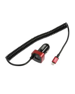 LAMPA - Caricabatteria Universal (Apple 8 pin / Micro Usb) con 1 porta Usb - Fast Charge - 2500 mA - 12/24V