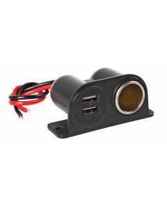 LAMPA - Extra-Power, presa corrente con doppia USB, 12/24V