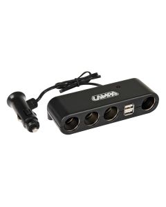 LAMPA - Multi-Socket 4+2, presa corrente quadrupla con USB - 12/24V