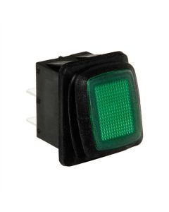 LAMPA - Interruttore impermeabile con spia a Led - 12/24V - Verde