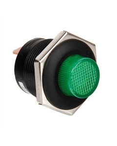 LAMPA - Interruttore a pulsante con spia a Led - 12/24V - Verde