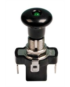 LAMPA - Interruttore tira-spingi con spia a Led - 12/24V - Verde - 10A