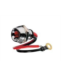 LAMPA - Spia a Led, in ottone cromato - 12/24V - Rosso - 15A