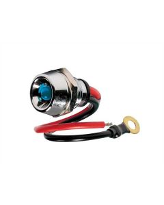 LAMPA - Spia a Led, in ottone cromato - 12/24V - Blu - 15A