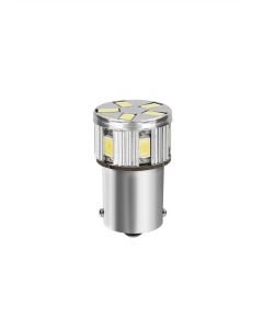 PILOT - 10-30V Mega-Led 11 - 11 SMD x 1 chip - (P21W) - BA15s - 1 pz  - D/Blister - Bianco - Doppia polarità - Resistenza incorporata