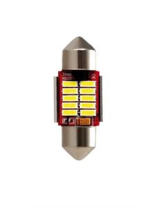 PILOT - 10-30V Mega-Led 10 - 10 SMD x 1 chip - 12x31 mm - SV8,5-8 - 1 pz  - D/Blister - Bianco - Doppia polarità - Resistenza incorporata