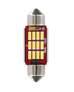 PILOT - 10-30V Mega-Led 12 - 12 SMD x 1 chip - (C5W) - 12x36 mm - SV8,5-8 - 1 pz  - D/Blister - Bianco - Doppia polarità - Resistenza incorporata