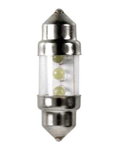 PILOT - 12V Lampada siluro 3 Led - 10x31 mm - SV8,5-8 - 2 pz  - Scatola - Bianco