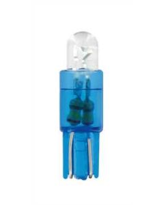 PILOT - 12V Micro lampada zoccolo plastica 1 Led - (T5) - W2x4,6d - 2 pz  - Scatola - Blu