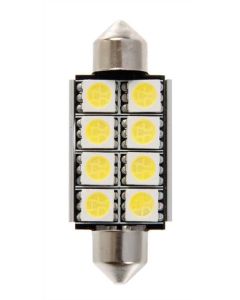 PILOT - 12V Hyper-Led 24 - 8 SMD x 3 chips - 15x42 mm - SV8,5-8 - 1 pz  - D/Blister - Bianco - Doppia polarità - Resistenza incorporata