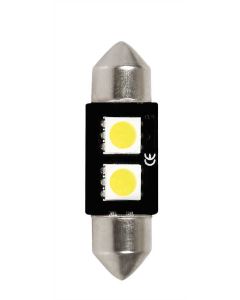 PILOT - 12V Hyper-Led 6 - 2 SMD x 3 chips - (C5W) - 10x36 mm - SV8,5-8 - 1 pz  - D/Blister - Bianco - Doppia polarità - Resistenza incorporata