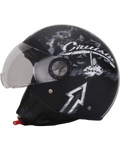 Al Helmets - Casco Demi Jet 101 con VISIERA ELICOTTERISTA - STREET UP Bianco
