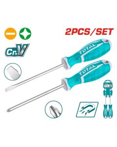 TOTAL UTENSILI THT250201 - Set Cacciaviti Professionali da 2 pezzi - 