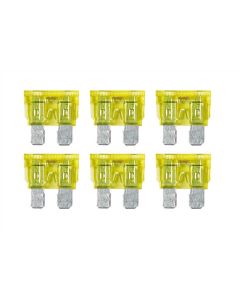 LAMPA - Smart Led, set 6 fusibili lamellari con spia a led, 12/32V - 20A