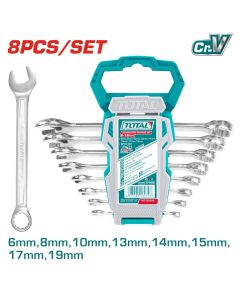 TOTAL UTENSILI THT102286-I - Set 8 Chiavi Combinate 6-19 (13) Industrial - 