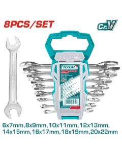 TOTAL UTENSILI THT102386 - Set da 8 Chiavi Aperte 6-22 - Industrial - 
