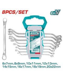 TOTAL UTENSILI THT102486 - Set da 8 Chiavi Chiuse 6-22 - Industrial - 