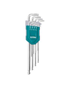TOTAL UTENSILI THT106291 - Chiavi Esagonali Testa Tonda - Set da 9 - 