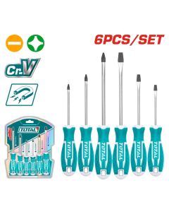 TOTAL UTENSILI THT250606 - Set Cacciaviti Professionali da 6 pezzi - 