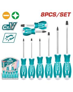 TOTAL UTENSILI THT250608 - Set Cacciaviti Professionali da 8 pezzi - 