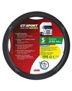 LAMPA - GT-Sport, coprivolante in Skeentex - S - Ø 42/44 cm - Nero/Argento