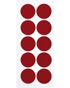 LAMPA - Set 10 adesivi catarifrangenti Ø 27 mm - Rosso