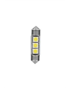 LAMPA - 24/28V Hyper-Led 9 - 3 SMD x 3 chips - (C5W) - 10x36 mm - SV8,5-8 - 2 pz  - Scatola - Bianco - Doppia polarità