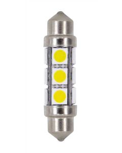 LAMPA - 24/30V Hyper-Led 36 - 12 SMD x 3 chips - 11x41 mm - SV8,5-8 - 2 pz  - D/Blister - Bianco - Doppia polarità