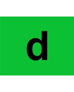 LAMPA - Marcatura in pvc verde con supporto adesivo - D