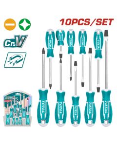 TOTAL UTENSILI THT250610 - Set Cacciaviti Professionali da 10 pezzi - 
