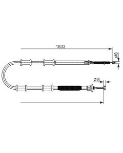 BOSCH 1987482593 - Cavo comando, Freno stazionamento