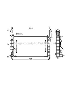 AVA QUALITY COOLING OLA2424 - Radiatore, Raffreddamento motore