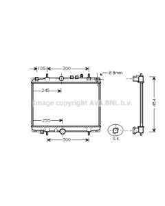 AVA QUALITY COOLING PEA2208 - Radiatore, Raffreddamento motore