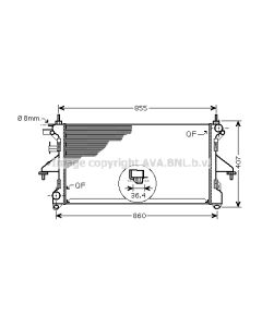 AVA QUALITY COOLING PEA2304 - Radiatore, Raffreddamento motore