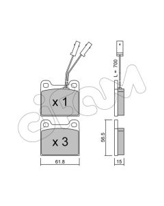 CIFAM 8220031 - Kit pastiglie freno, Freno a disco