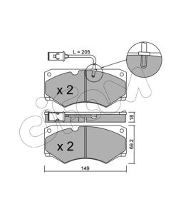 CIFAM 8220143 - Kit pastiglie freno, Freno a disco