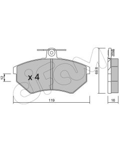 CIFAM 8220500 - Kit pastiglie freno, Freno a disco