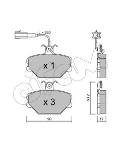 CIFAM 8220590 - Kit pastiglie freno, Freno a disco